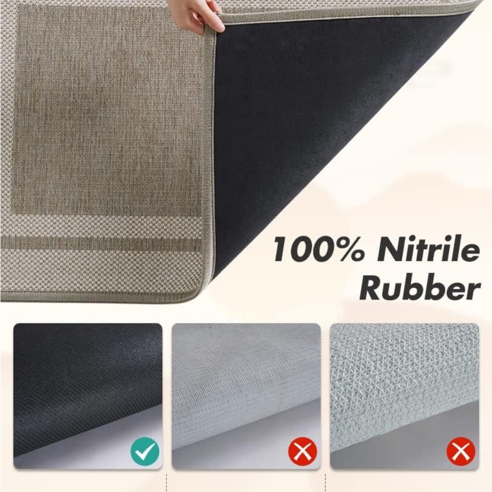 MontVoo Kitchen Rugs Rubber Non-Slip Kitchen Rugs - Picture 3 of 4
